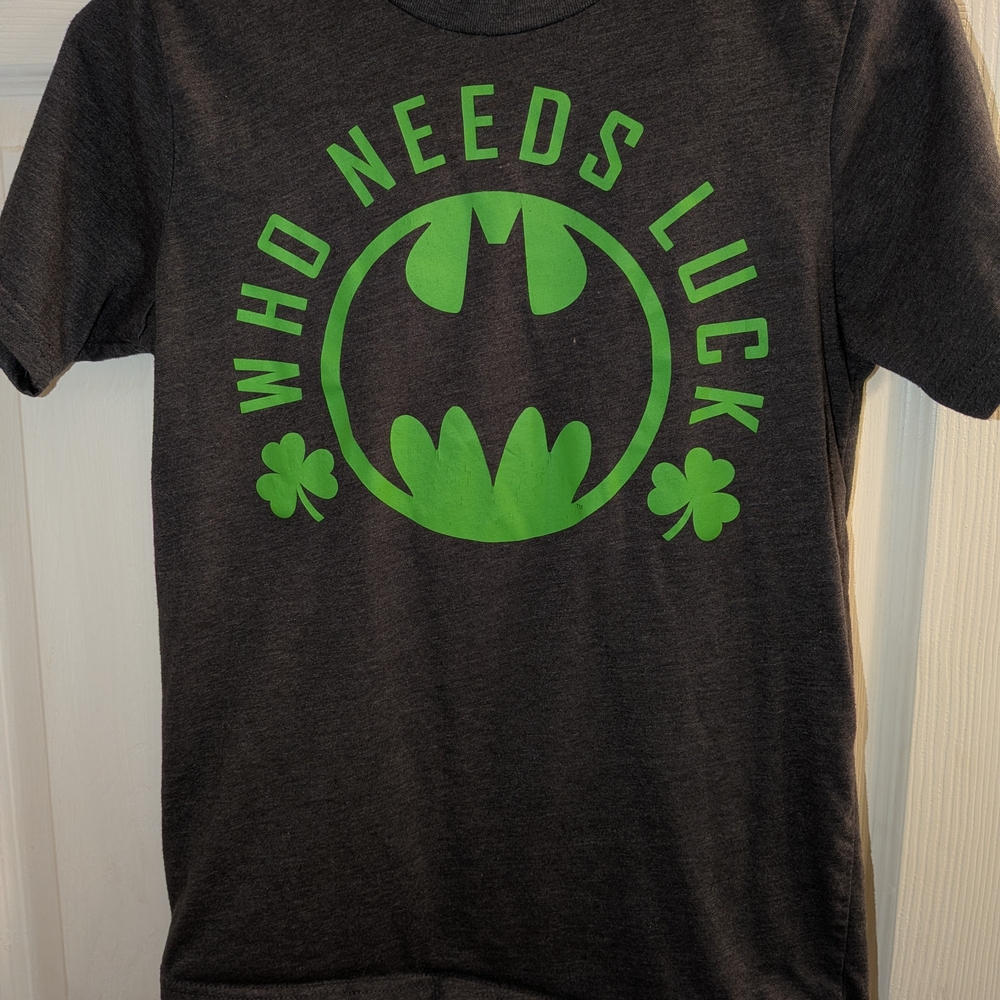 Batman Kids Tee - Charcoal with Green Logo-St. Patrick's Day